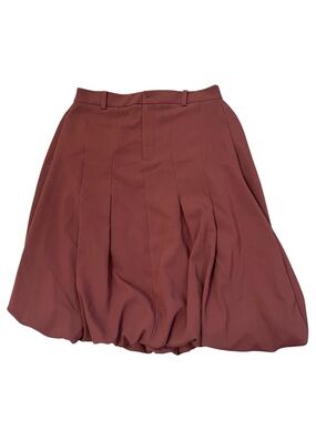 Women's Bubble Hem Midi Skirt - Rust